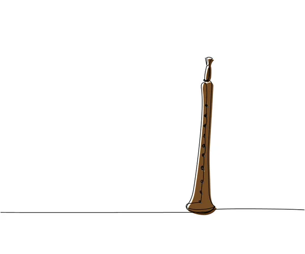 Сурма Кольорове Мистецтво Однієї Лінії Безперервний Креслення Музики Вітру Інструменту — стоковий вектор