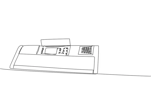 合成器 键盘一行艺术 控制器 Dj合成器的连续线条绘图 — 图库矢量图片