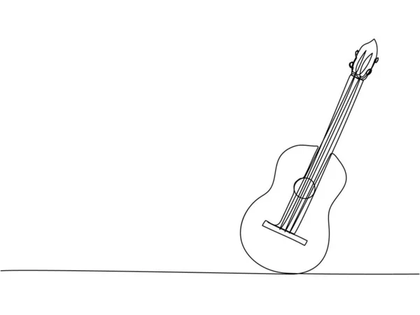 Guitarra Elétrica Uma Linha Arte Desenho Linha Contínua Música Equipamentos — Vetor de Stock