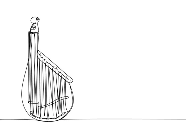 Bandura Art Ligne Dessin Trait Continu Musique Instrument Folk Musical — Image vectorielle