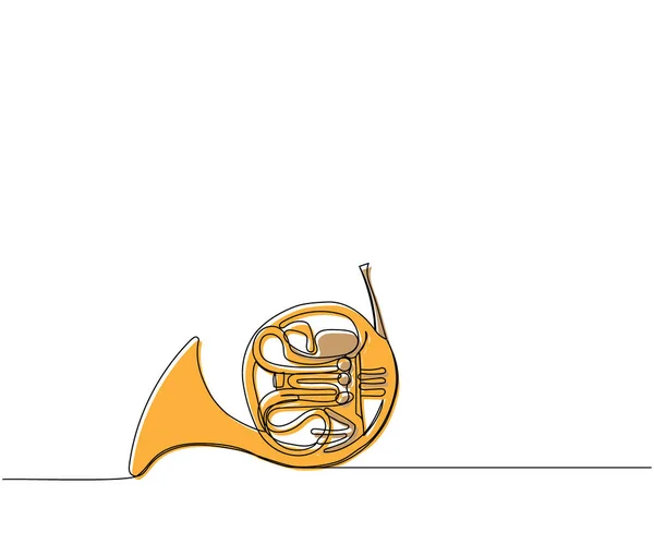 Французьке Мистецтво Одного Рядка Безперервний Малюнок Музики Класики Мелодії Акустики — стоковий вектор