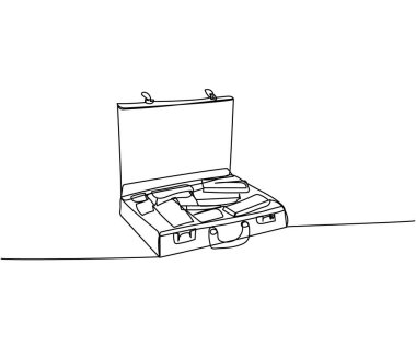 Para, kazanç, rüşvet, fidye, para, dolar, Hryvnia, Euro 1 serisi sanat. Banka, para, finans, ekonomik refah kredisi kesintisiz çizgi çizimi.