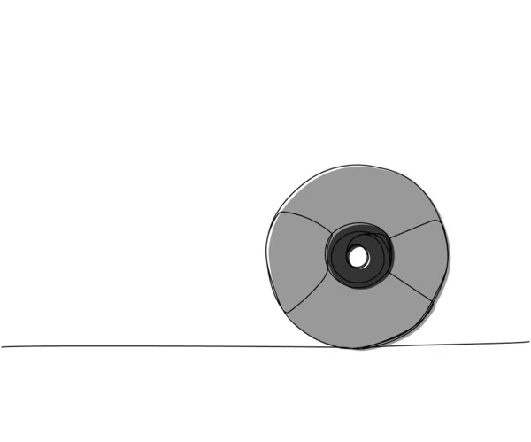 Disk Disk Bir Satır Renk Sanatı Depolama Multimedya Parlak Disk — Stok Vektör