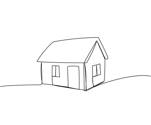 Maison Privée Prêt Immobilier Prêt Hypothécaire Une Ligne Art Tirage — Image vectorielle