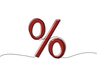 Faiz, faiz oranı, kredi, mevduat rengi, renkli bir sanat eseri. Banka, para, finans, finans, ödeme, tasarruf, ekonomik zenginlik kredisi kesintisiz çizgi çizimi