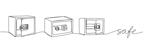 Caja Fuerte Individual Personal Caja Fuerte Pequeña Para Hogar Protección — Vector de stock