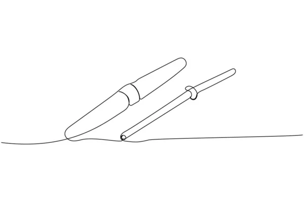 Rubber Dropper Mit Glaspipette Medizinischem Zubehör Ausrüstung One Line Art — Stockvektor