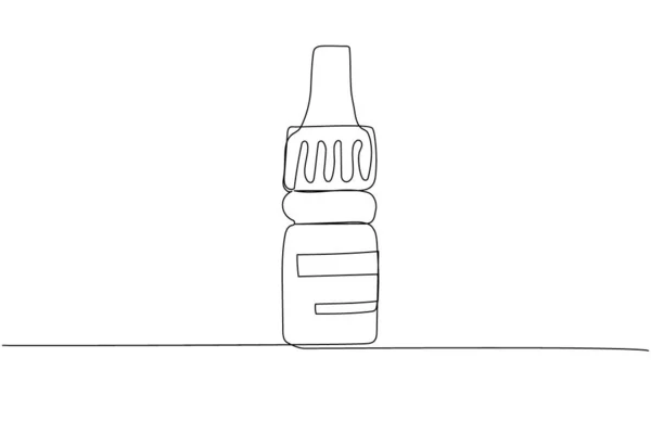 Gotas Spray Medicina Una Línea Arte Dibujo Continuo Línea Tratamiento — Vector de stock