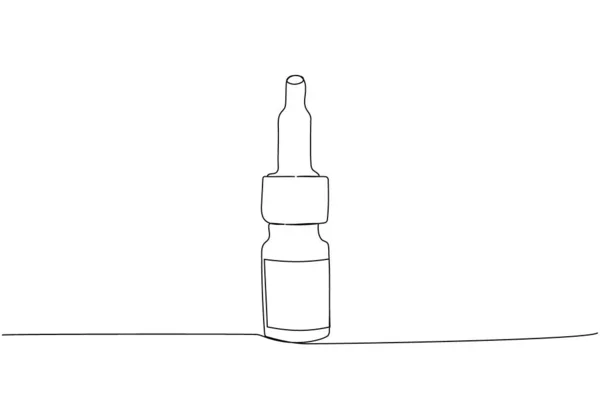 パッケージには 薬の1行の芸術をドロップします 医薬品の継続的な線画 手描きベクトルイラスト — ストックベクタ