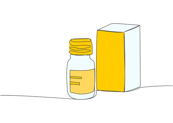 Obat Dalam Botol Dan Kotak Minyak Jahitan Bubuk Tablet Satu - Stok Vektor