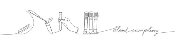 Analyse Sang Ensemble Échantillonnage Support Tube Essai Tests Médicaux Fournitures — Image vectorielle