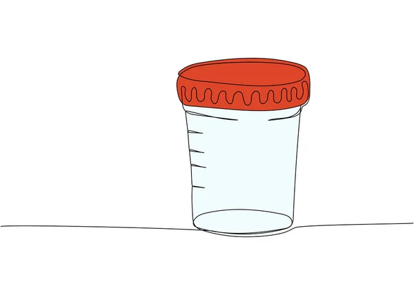 Tabung Percobaan Plastic Jar Untuk Analisis Urin Kotoran Persediaan Medis - Stok Vektor