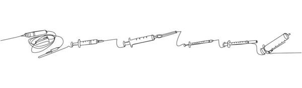 Syringe Set Catheterization Kit Needle Catheter Injection Surgical Item Equipment — Stock Vector