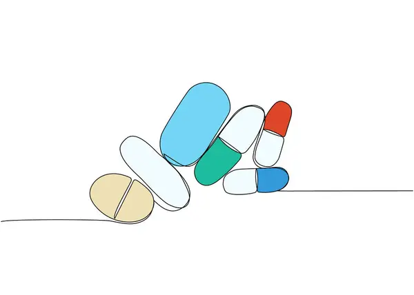Pillola Compressa Farmaco Farmacia Capsula Antibiotico Aspirina Erbe Medicina Una — Vettoriale Stock