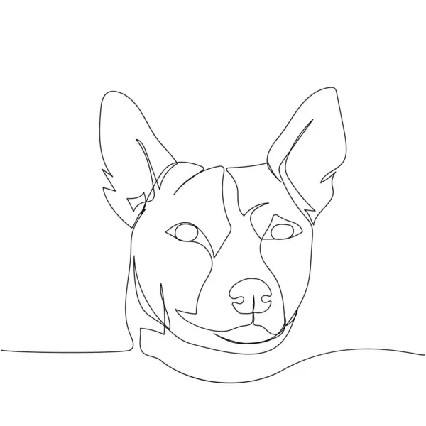 Basenji Cane Zande Bongo Terrier Cane Caccia One Line Art — Vettoriale Stock