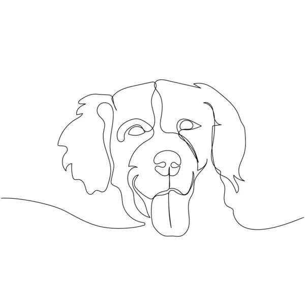 Golden Retriever Dog Breed Hunting Dog Companion Dog One Line — Stock Vector