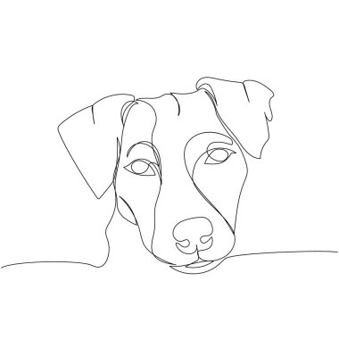 Jack Russell Terrier, köpek cinsi, av köpeği, hizmet köpeği, tek sıra sanat. Arkadaş, köpek, köpek, bakım, evcil hayvan, hayvan, aile, köpek çizimleri devam ediyor. El çizimi vektör illüstrasyonu