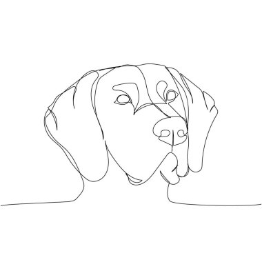 Alman Shorthair Pointer, av köpeği, rehber köpek, kuş köpek bir çizgi sanat. Arkadaş, köpek, köpek, köpek, hayvan, aile, köpek çizimleri devam ediyor. El çizimi vektör illüstrasyonu