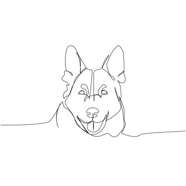 Alman çoban köpeği, köpek cinsi, çoban köpeği, bir satır sanat eseri. Dost, köpek, köpek, köpek, arkadaşlık, ilgi, hayvan, hayvan, aile, köpek eli çizimleri devam ediyor.