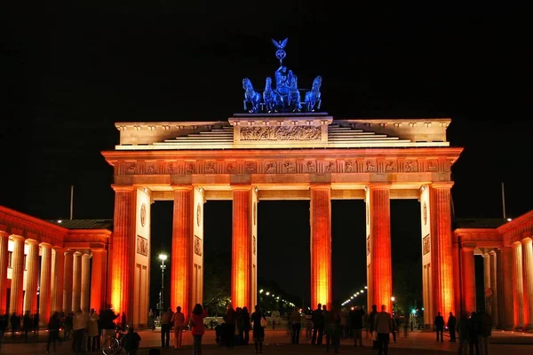 Festival Lights 2005 Illuminated Brandenburg Gate Mitte Berlin Germany Europe — Stock Photo, Image