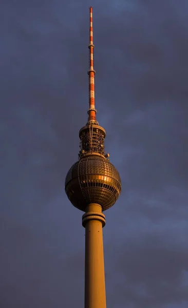 Tour Télévision Après Orage Dans Soirée Berlin Allemagne Europe — Photo