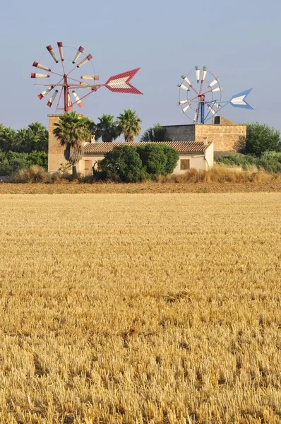Pont Ina Majorca Balearic Islands スペイン ヨーロッパ近くの風車 — ストック写真