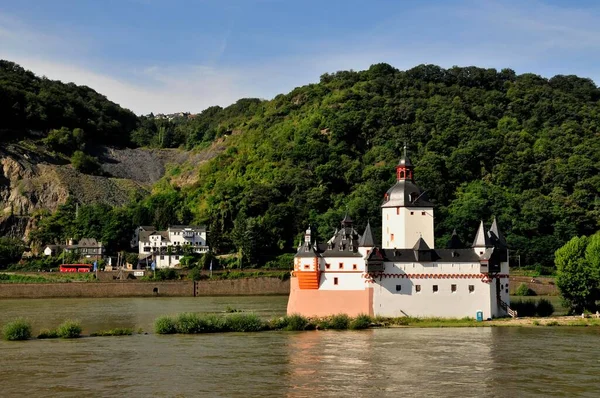 Burg Pfalzgrafenstein Slott Floden Rhen Nära Kaub Rheinland Pfalz Tyskland — Stockfoto