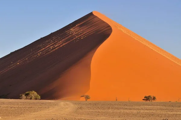 Duna Areia Luz Manhã Perto Sossusvlei Deserto Namib Namib Naukluft — Fotografia de Stock