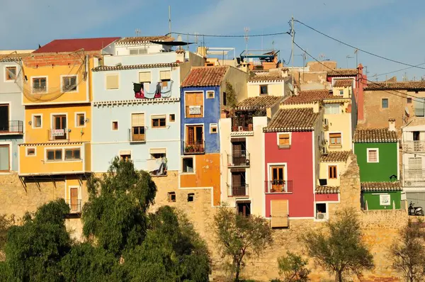 Colourful Building Facades Villajoiosa Costa Blanca Spain Europe — Stock Photo, Image