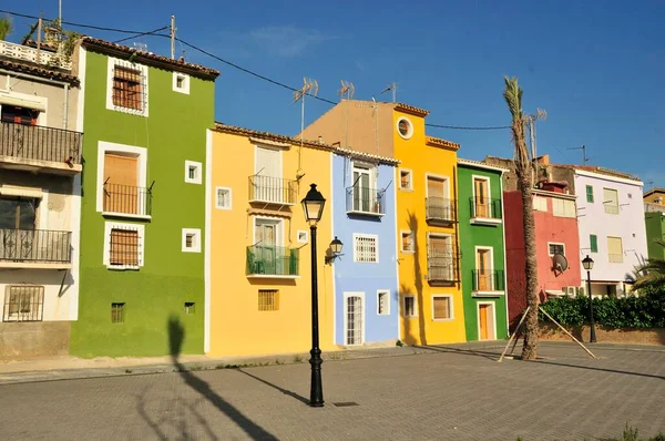 Fachadas Coloridas Villajoiosa Costa Blanca Espanha Europa — Fotografia de Stock