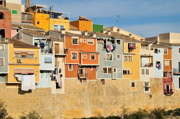 Colourful Building Facades Villajoiosa Costa Blanca Spain Europe — Stock Photo, Image