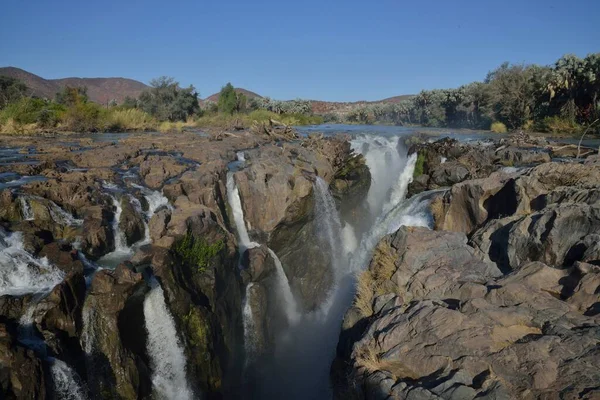 Epuppafallen Vattenfall Vid Floden Kunene Vid Gränsen Mellan Namibia Och — Stockfoto