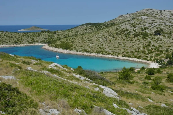 Zatoka Lojena Wyspa Levrnaka Wyspy Kornati Morze Adriatyckie Park Narodowy — Zdjęcie stockowe