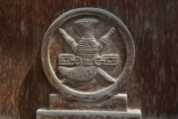 Punhal Curvo Símbolo Governo Sultão Qaboos Nas Fortificações Acima Forte — Fotografia de Stock