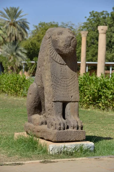 Leeuwenbeeld Uit Basa Voor Het Nationaal Museum Van Soedan Khartoem — Stockfoto