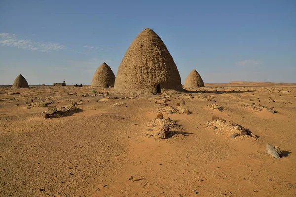 Domed Mausoleums Called Qubbas Old Dongola Northern Nubia Sudan Africa — 스톡 사진