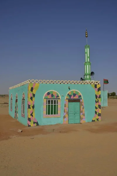Sufi Gadria Mokakshfia清真寺 典型的五颜六色努比亚图案 Dabbah Northern State Nubia Sudan Africa — 图库照片