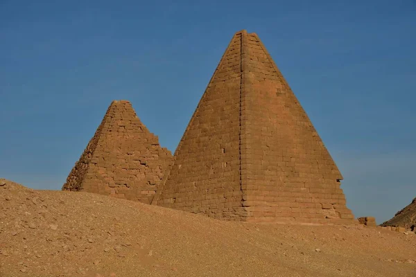 Meroitiska Pyramider Den Nordliga Gruppen Vid Gebel Barkal Karima Norra — Stockfoto