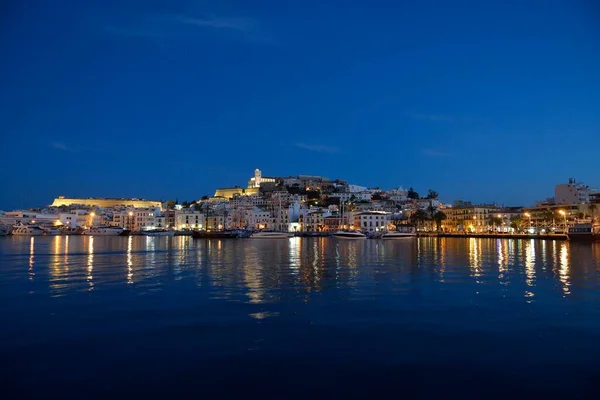 Biza Eivissa Dan Dalt Vila Akşam Biza Kasabası Biza Balear — Stok fotoğraf