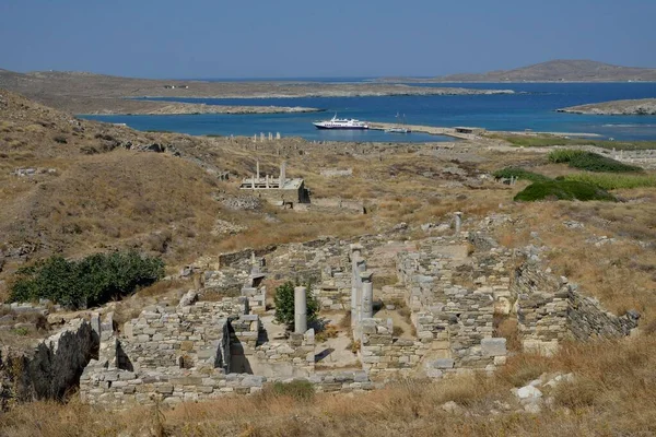 Inopos Evi Delos Unesco Dünya Mirası Sitesi Kiklad Yunanistan Avrupa — Stok fotoğraf