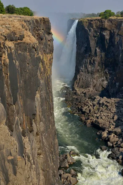 Rainbow Victoria Falls Matabeleland North Province Zimbabwe Africa — Stock Photo, Image