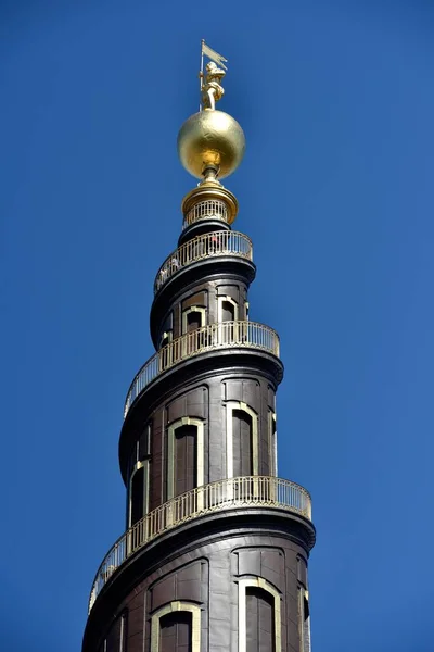 Menara Korkscrew Berbentuk Gereja Lutheran Penebus Gereja Juruselamat Kami Kopenhagen — Stok Foto