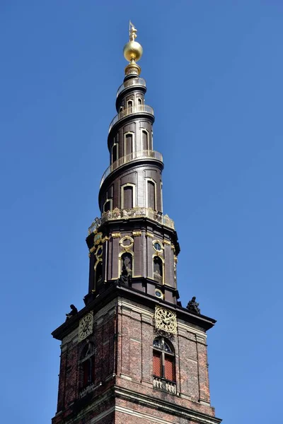 Věž Tvaru Vývrtky Luteránské Církve Vykupitele Kostel Našeho Spasitele Kodaň — Stock fotografie