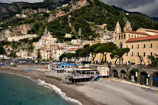 Veduta Del Paese Amalfi Costiera Amalfitana Provincia Salerno Campania Italia — Foto Stock