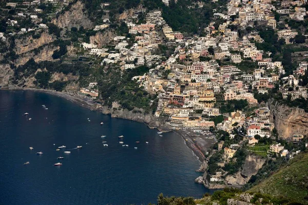 Utsikt Landsbyen Positano Amalfi Kysten Costiera Amalfitana Provinsen Salerno Campania – stockfoto