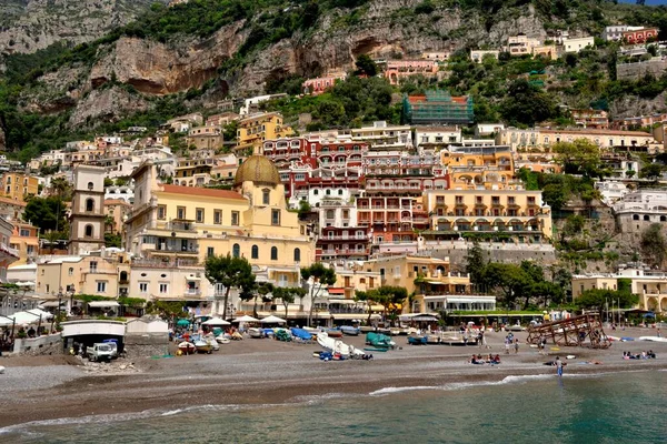 City View Positano Santa Maria Assunta Templommal Amalfi Tengerpart Costiera — Stock Fotó