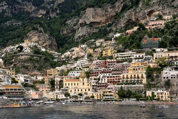 City View Positano Its Church Santa Maria Assunta Amalfi Coast — Stock Photo, Image