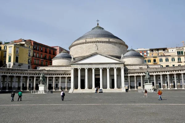 Basilica San Francesco Paola Piazza Del Plebiscito Naples Campania Italy — 图库照片