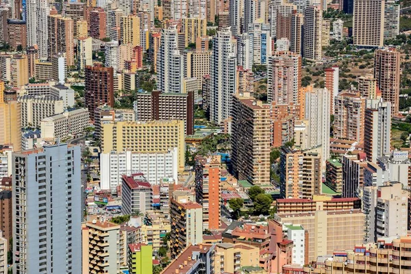 Felhőkarcoló Kilátás Kereszt Benidorm Város Benidorm Sierra Helada Costa Blanca — Stock Fotó