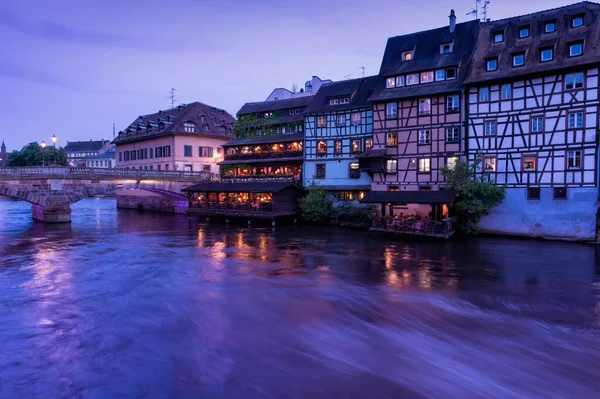 Iii Kanalı Alacakaranlık Strasbourg Alsace Bas Rhin Departmanı Fransa Avrupa — Stok fotoğraf